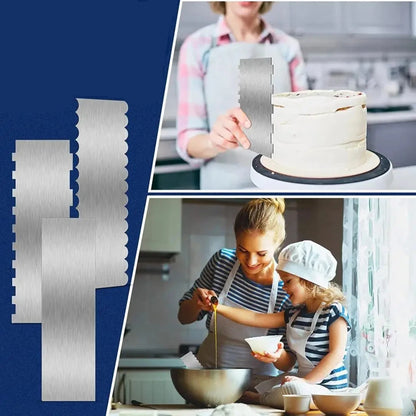 Grattoir à Gâteau en Inox pour Décoration utilisé par un chef pour décorer un gâteau en cuisine