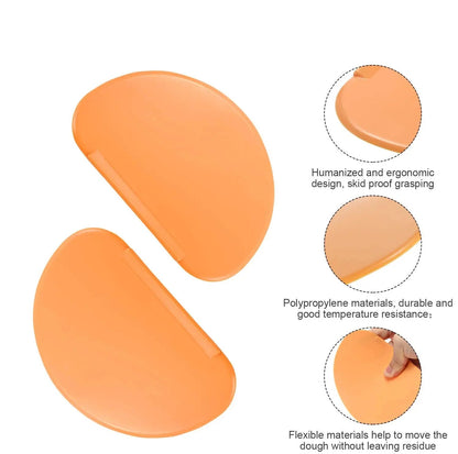 Grattoir à Pâte Flexible en plastique orange, idéal pour bols et préparations sans résidus
