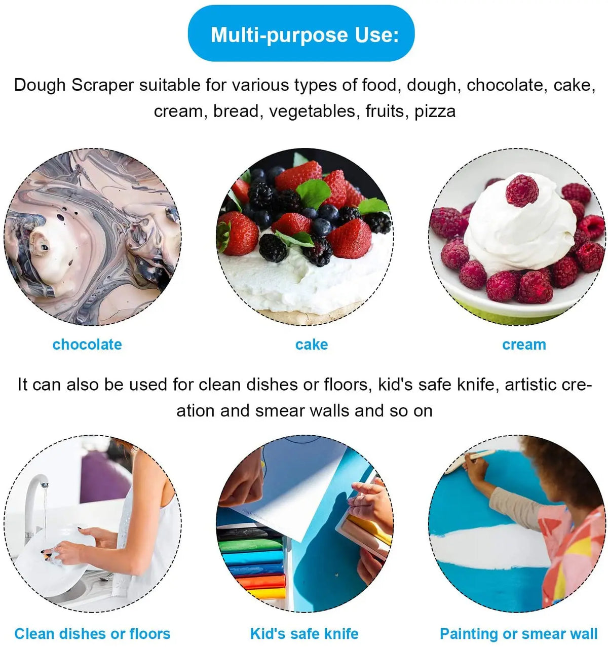 Grattoir à Pâte Flexible – Pour Bols et Préparations, idéal pour la cuisine et le ménage