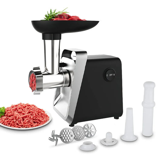 Hachoir à Viande Électrique en Acier Inoxydable avec accessoires pour préparer de la viande hachée facilement
