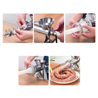 Hachoir à Viande Manuel Multifonction – Compact & Pratique en acier inoxydable pour préparation de saucisses