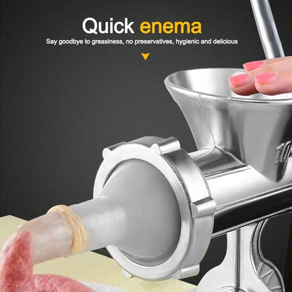 Hachoir à Viande Manuel Multifonction avec Presse Saucisse en acier inoxydable pour préparer des viandes fraîches