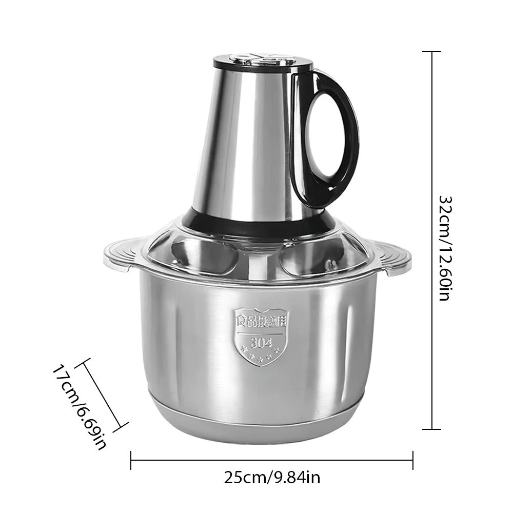 Hachoir Électrique 5L 500W Viande & Légumes en acier inoxydable avec poignée ergonomique