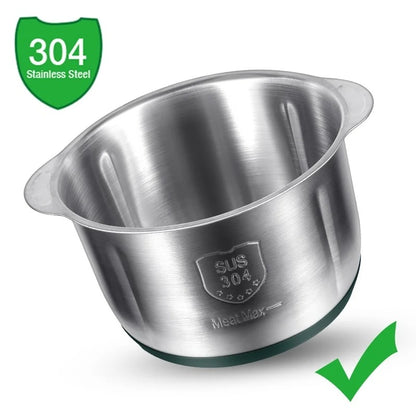 Bol en inox 304 pour Hachoir Électrique 5 L Inox 304 – 500W, 6 Lames & 5 Vitesses, durable et résistant