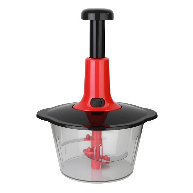 Hachoir Manuel Grande Capacité 2L avec réservoir transparent et poignée ergonomique pour hacher facilement les ingrédients