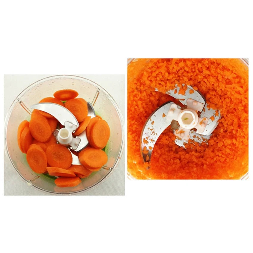 Hachoir Manuel Multifonction avec Lames Interchangeables pour Oignons, Légumes et Herbes Aromatiques avec carottes tranchées