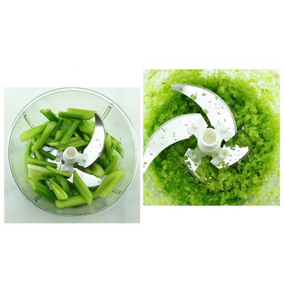 Hachoir Manuel Multifonction avec Lames Interchangeables pour Oignons, Légumes et Herbes Aromatiques en action
