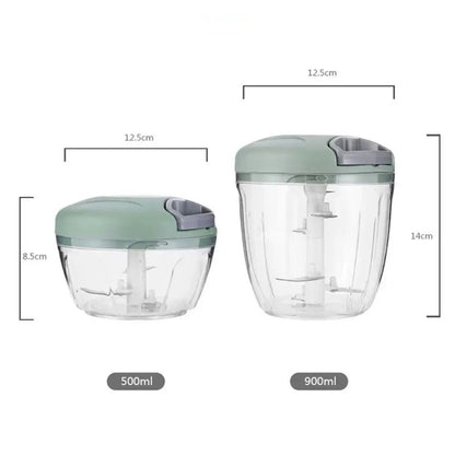Hachoir Manuel pour Purée Bébé et Préparation Rapide des Repas Maison avec deux tailles de conteneurs en plastique transparent