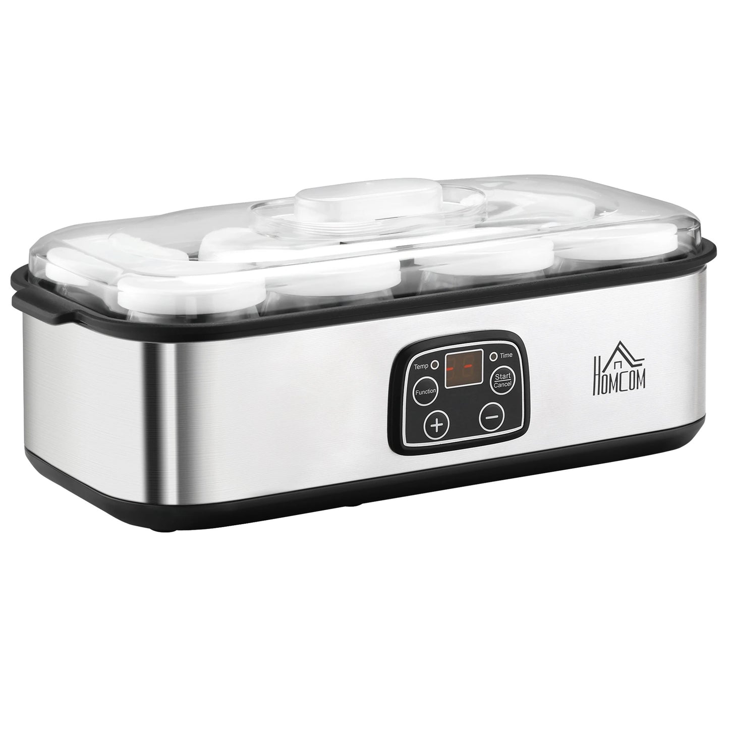 Yaourtière 8 pots en verre  préparez facilement vos yaourts maison avec cet appareil en inox moderne.