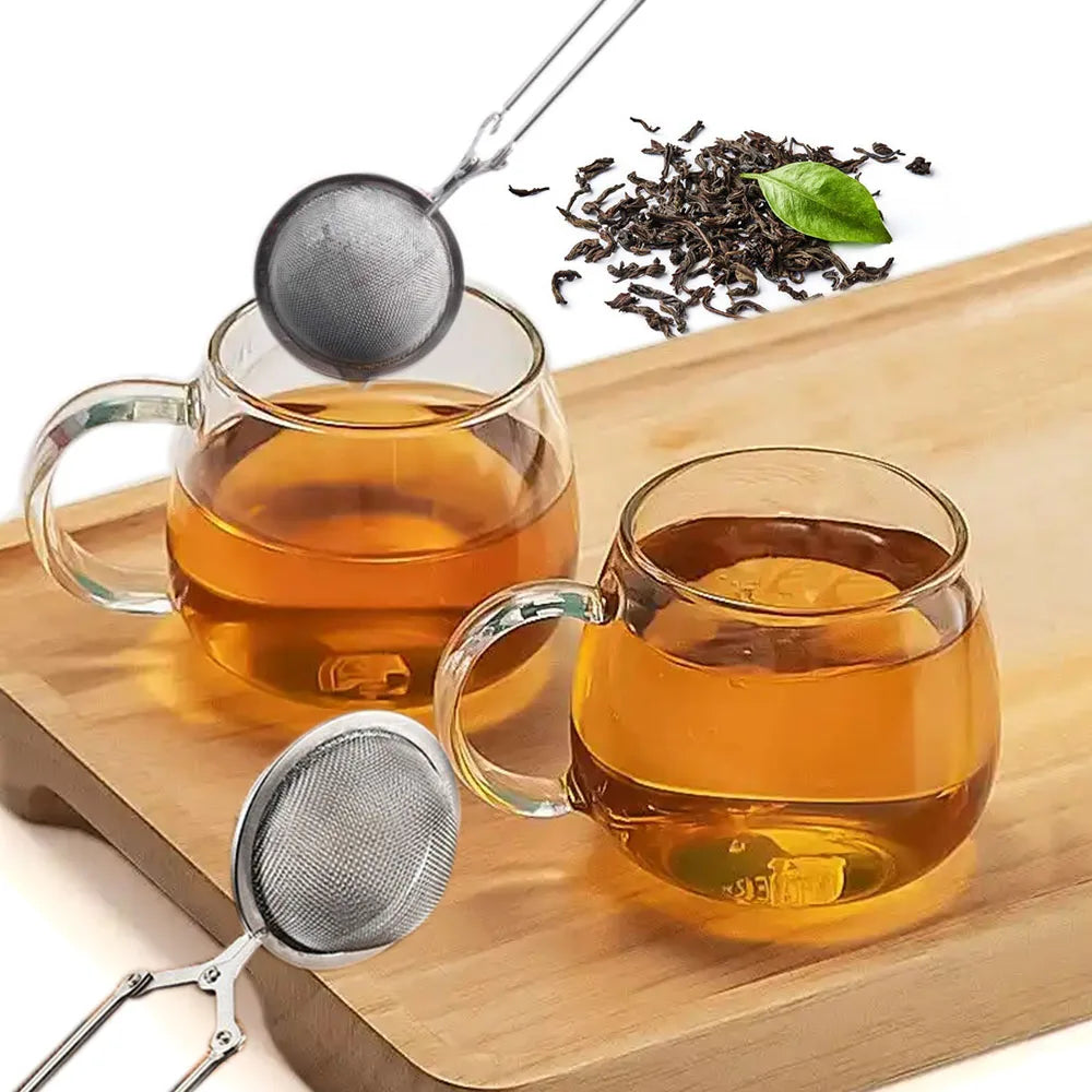 Infuseur à Thé Inox 304 avec Poignée Longue pour préparer des tisanes dans des tasses en verre