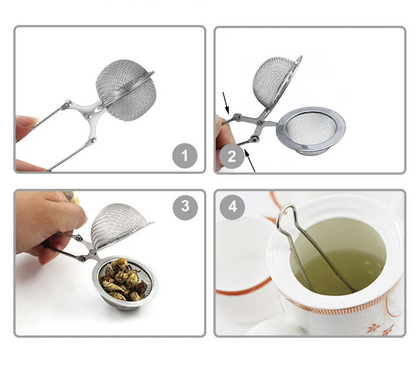 Infuseur à Thé Inox 304 avec Poignée Longue pour infuser facilement les feuilles de thé