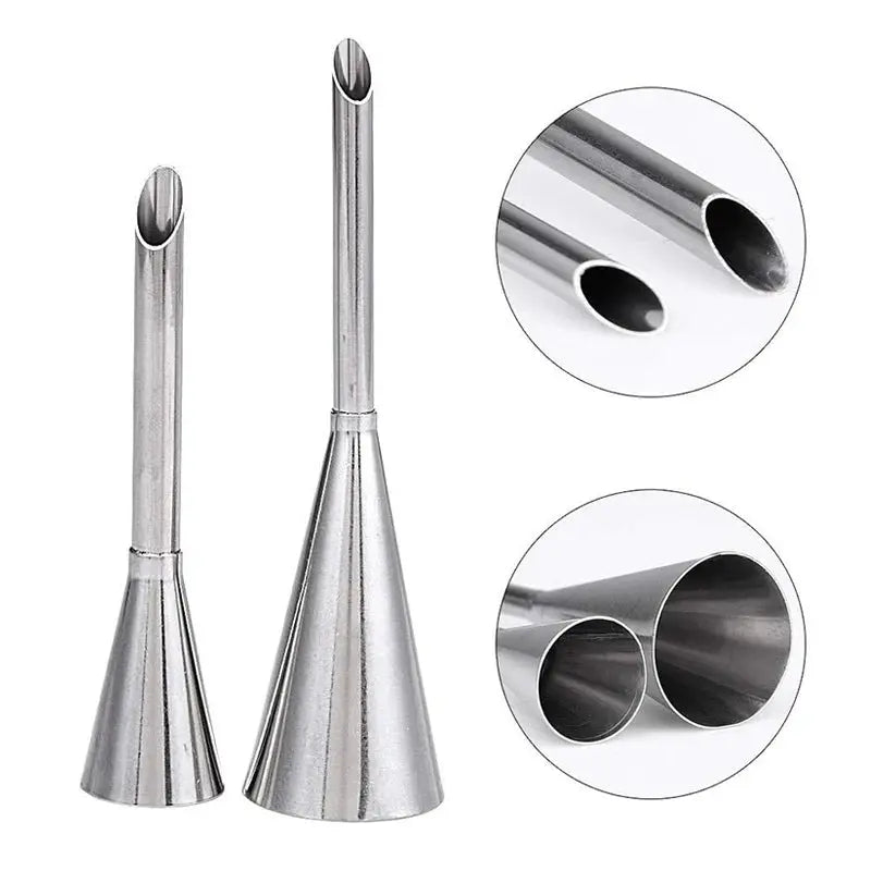 Douille à pâtisserie inox pour décoration cupcakes et gâteaux, set de deux tailles pour des créations variées
