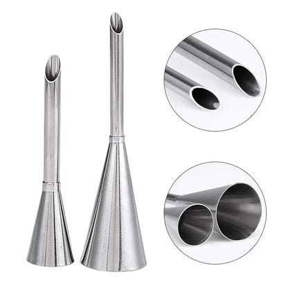 Douille à pâtisserie inox pour décoration cupcakes et gâteaux, set de deux tailles pour des créations variées