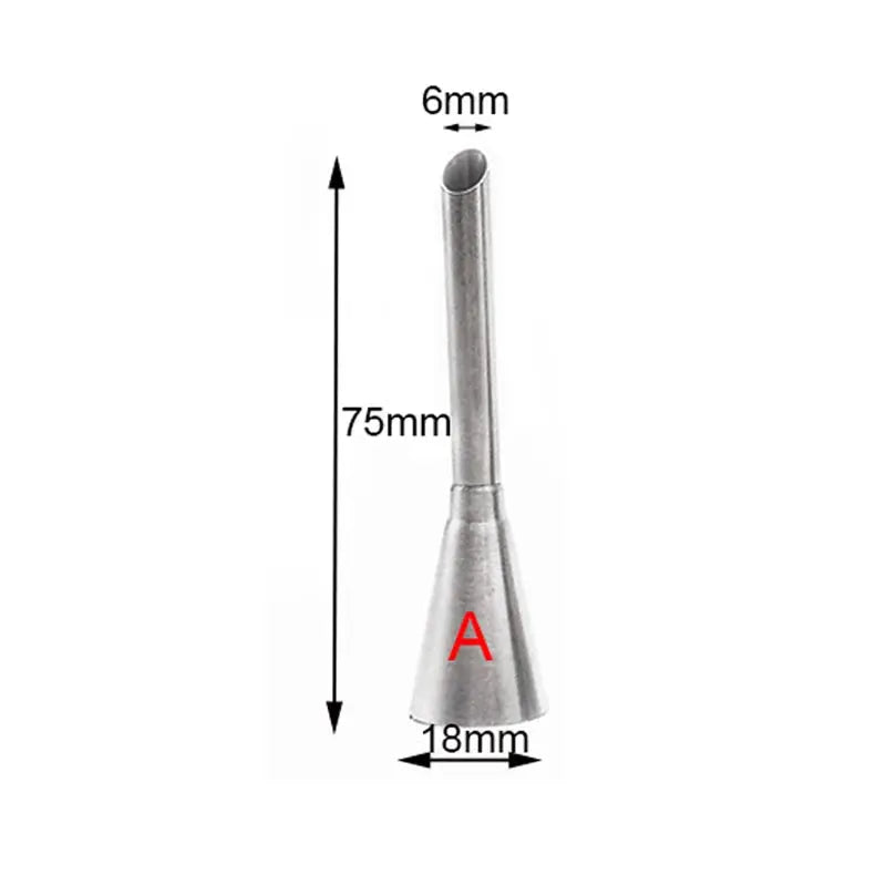 Douille à pâtisserie inox de 75mm pour décoration cupcakes et gâteaux avec un embout de 6mm