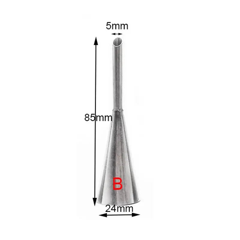 Douille à pâtisserie inox pour décoration cupcakes et gâteaux, 85 mm de hauteur avec embout fin.