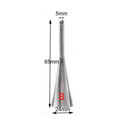 Douille à pâtisserie inox pour décoration cupcakes et gâteaux, 85 mm de hauteur avec embout fin.