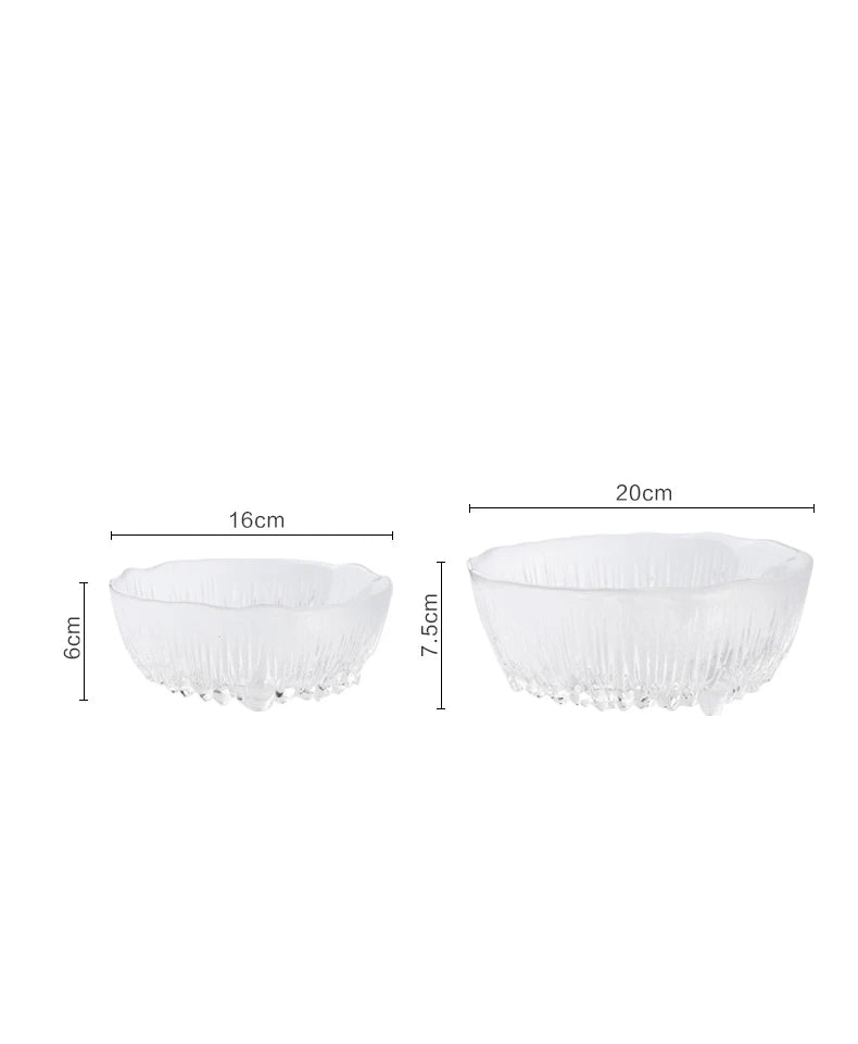 Bol en Verre Transparent Résistant – 1 Pièce – jacffur 16/20 cm avec dimensions de 16 cm et 20 cm