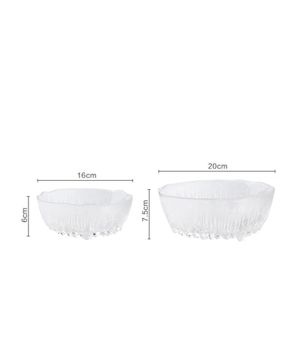 Bol en Verre Transparent Résistant – 1 Pièce – jacffur 16/20 cm avec dimensions de 16 cm et 20 cm