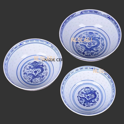 Bol Céramique Dragon Bleu & Blanc – JINGDE CERAMICS Éco avec motifs détaillés et design élégant