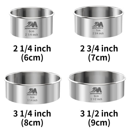 Set Emporte-Pièces Inox Ronds et Carrés avec quatre tailles différentes de 6 à 9 cm