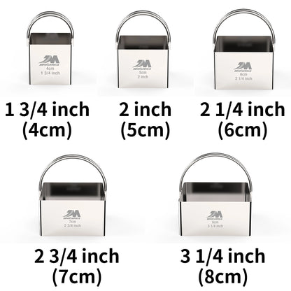 Set Emporte-Pièces Inox Ronds et Carrés de différentes tailles pour pâtisserie professionnelle