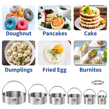 Set Emporte-Pièces Inox Ronds et Carrés en acier inoxydable avec différentes tailles pour découper pâtisseries et plats