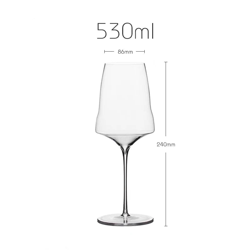 Verres à Vin & Champagne JIUAN – Cristal 400-760 ml avec une contenance de 530 ml, taille élégante et design moderne