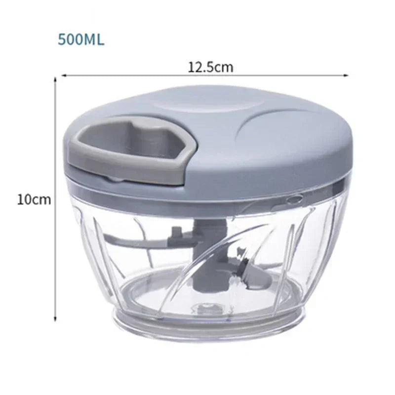 Kit Cuisine Autonome – Ustensiles Essentiels avec hachoir transparent 500ml et couvercle gris
