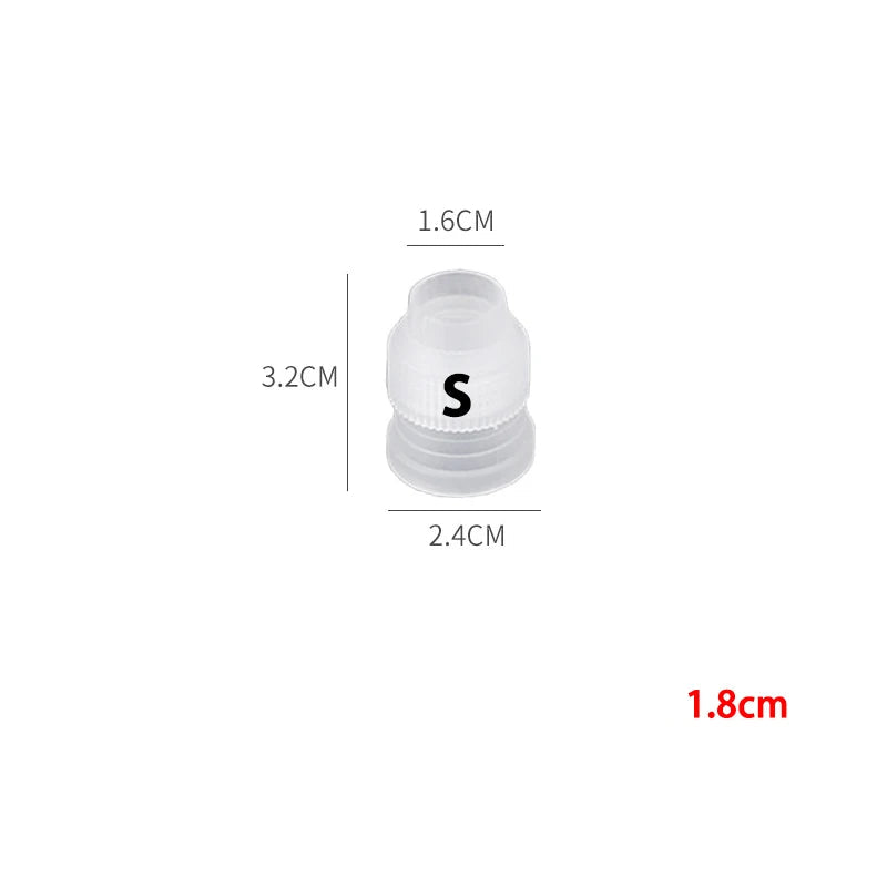 Kit Douilles Pâtisserie Inox + Adaptateur – pièce plastique pour pâtisserie avec dimensions en cm
