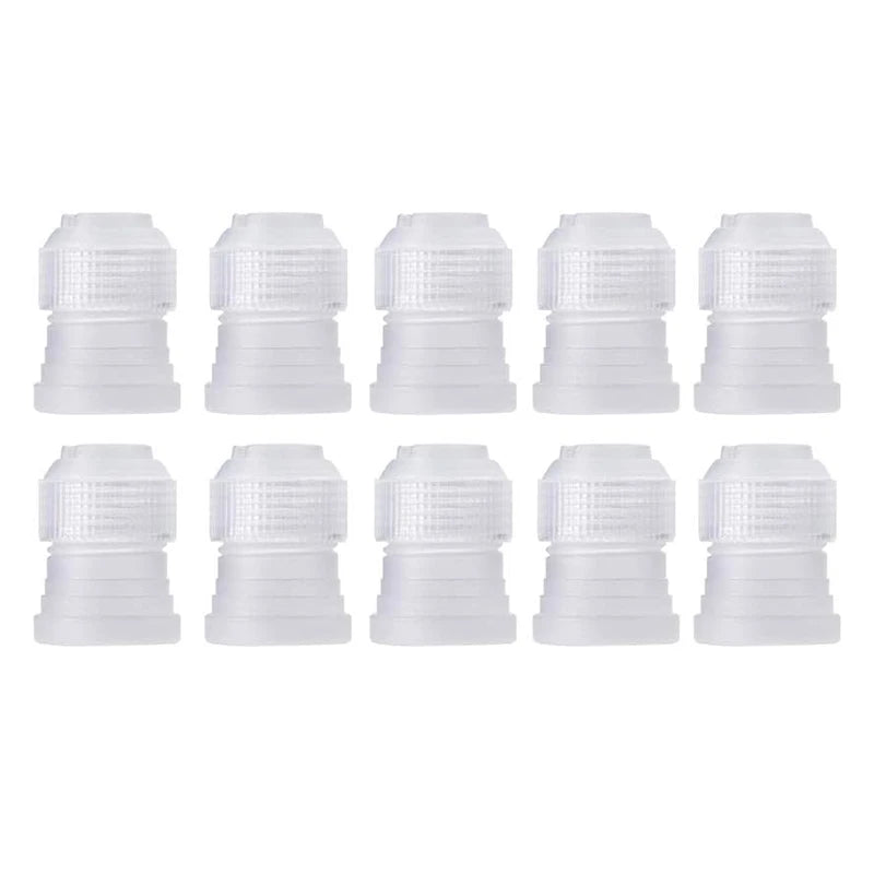 Kit Douilles Pâtisserie Inox + Adaptateur – 5 à 20 pcs, embouts transparents en plastique pour décoration de gâteaux