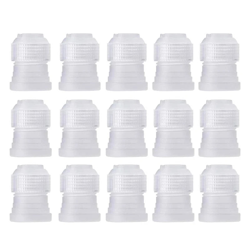 Kit Douilles Pâtisserie Inox + Adaptateur – 5 à 20 pcs en plastique transparent pour décoration de gâteaux