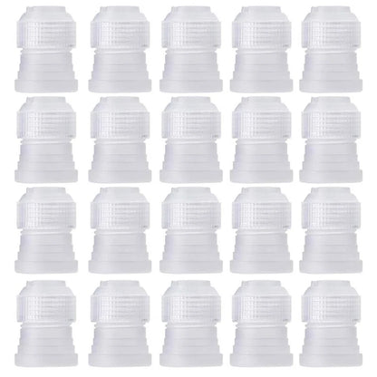 Kit Douilles Pâtisserie Inox avec Adaptateur en plastique transparent disposé en 20 pièces