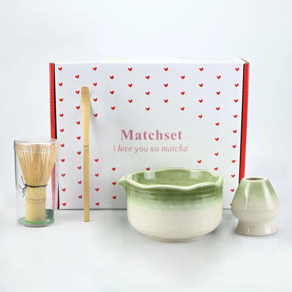 Kit Matcha Traditionnel – Chawan, Chasen, Chashaku & Support pour préparer le thé matcha facilement