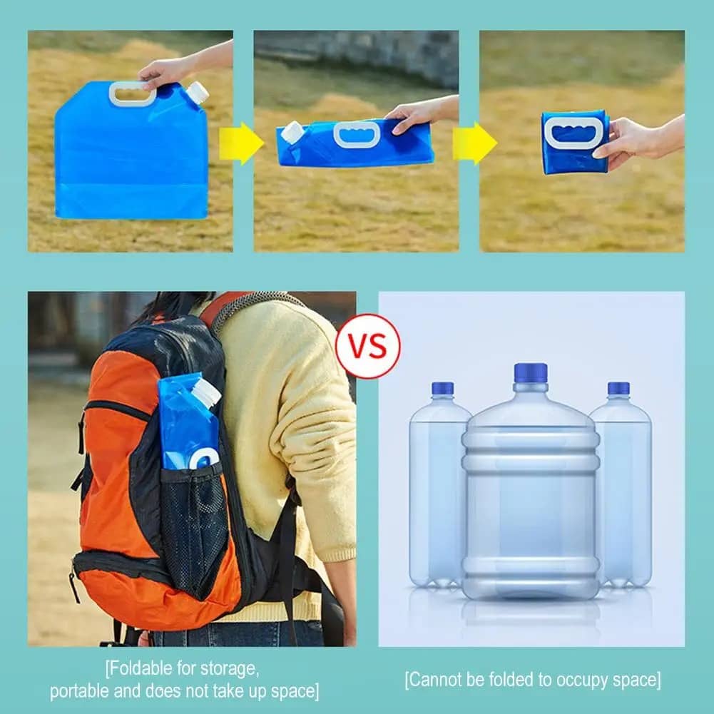 Comparaison d'un kit Survie Solo 72h avec des bouteilles classiques, montrant sa portabilité et son rangement facile