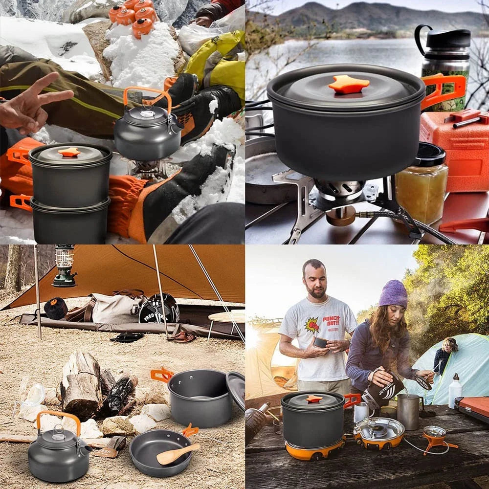 kit de survie 72h pour famille - utilisation en situation extérieur  de la batterie de cuisine 
