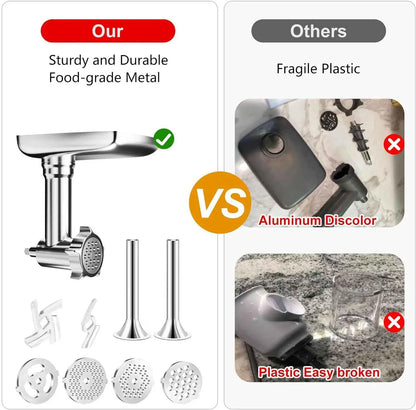 Accessoire Hachoir Métal KitchenAid – Viande, Légumes, Fromage avec métal solide et durable comparé au plastique fragile