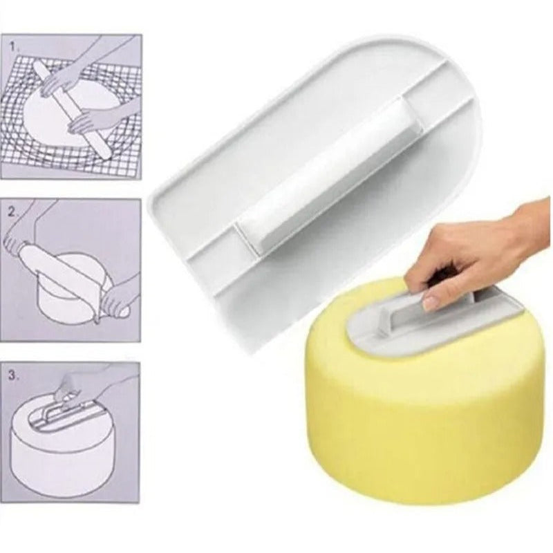 Lisseur à Fondant pour Gâteau – Outil de Lissage en plastique avec poignée pour un lissage facile des gâteaux