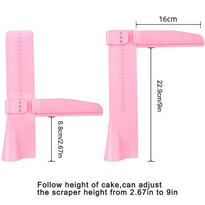 Lisseur à Gâteau Réglable en Plastique rose avec réglage de hauteur pour une finition parfaite