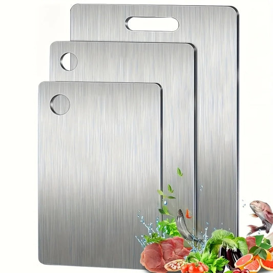 Lot de 3 planches à découper en acier inoxydable pour une cuisine efficace et moderne
