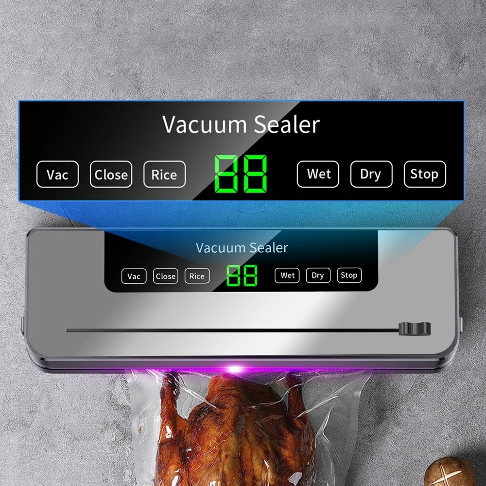Machine sous vide automatique – 5 modes + 10 sacs inclus avec écran numérique pour sceller les aliments