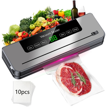 Machine sous vide automatique – 5 modes + 10 sacs inclus pour sceller vos aliments facilement