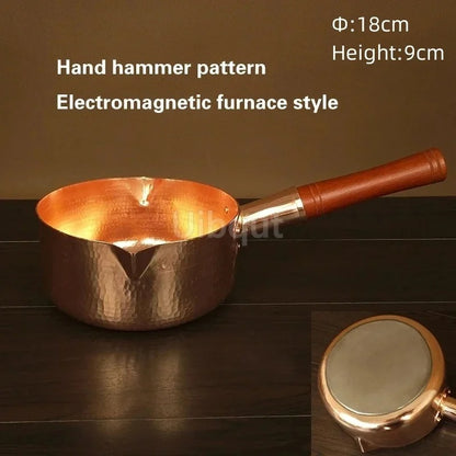 20cm copper saucepan, induction compatible