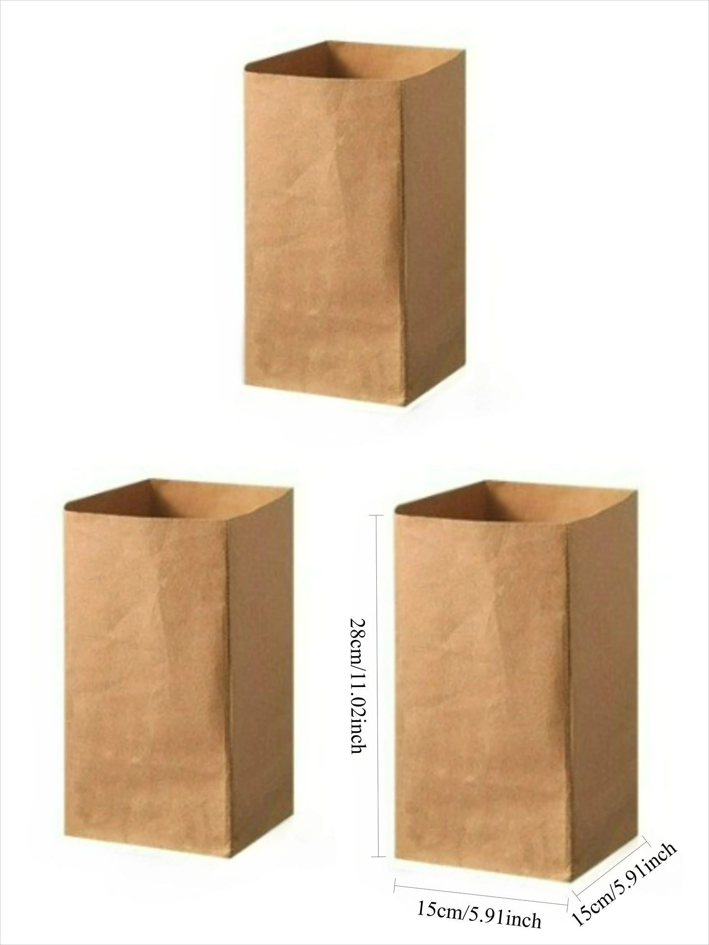 Sacs Kraft Lavables Réutilisables Rangement Écologique en papier kraft, parfaits pour l'organisation des espaces