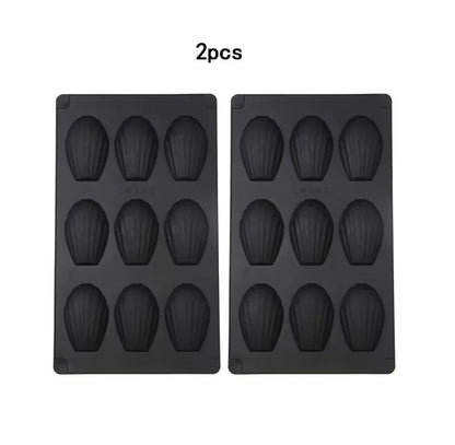 Moule à Madeleines en Silicone de Ustensiles de chef, ensemble de 2 pièces pour pâtisserie maison