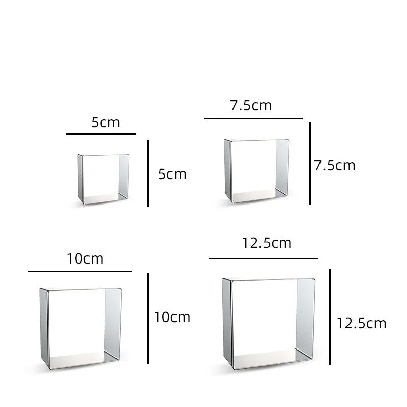 Emporte-Pièces Inox – Carrés, Rectangles ou Ovales, Lot de 4