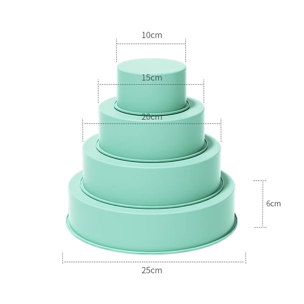 Ensemble de moules à gâteau rond en silicone de différentes tailles pour la pâtisserie
