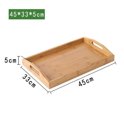 Plateau en Bambou avec Poignées Service Bois, dimensions 45x33x5cm, idéal pour servir des repas