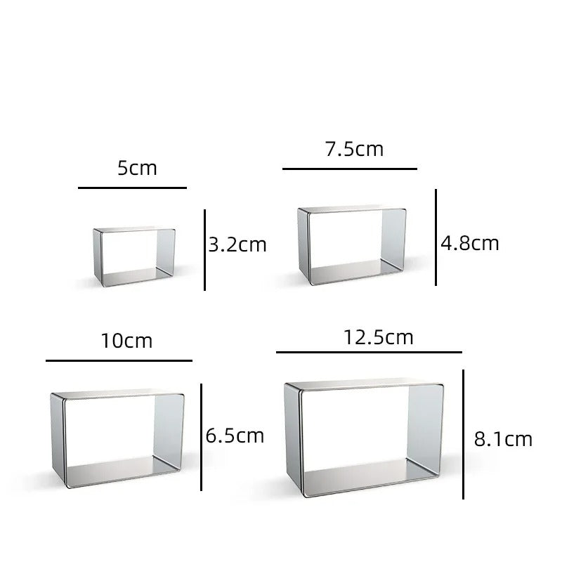 Emporte-Pièces Inox – Carrés, Rectangles ou Ovales, Lot de 4
