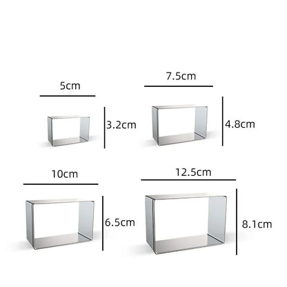 Emporte-Pièces Inox – Carrés, Rectangles ou Ovales, Lot de 4