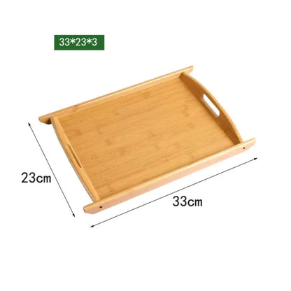 Plateau en Bambou avec Poignées Service Bois, dimensions 33x23 cm, pratique pour le transport et le service.